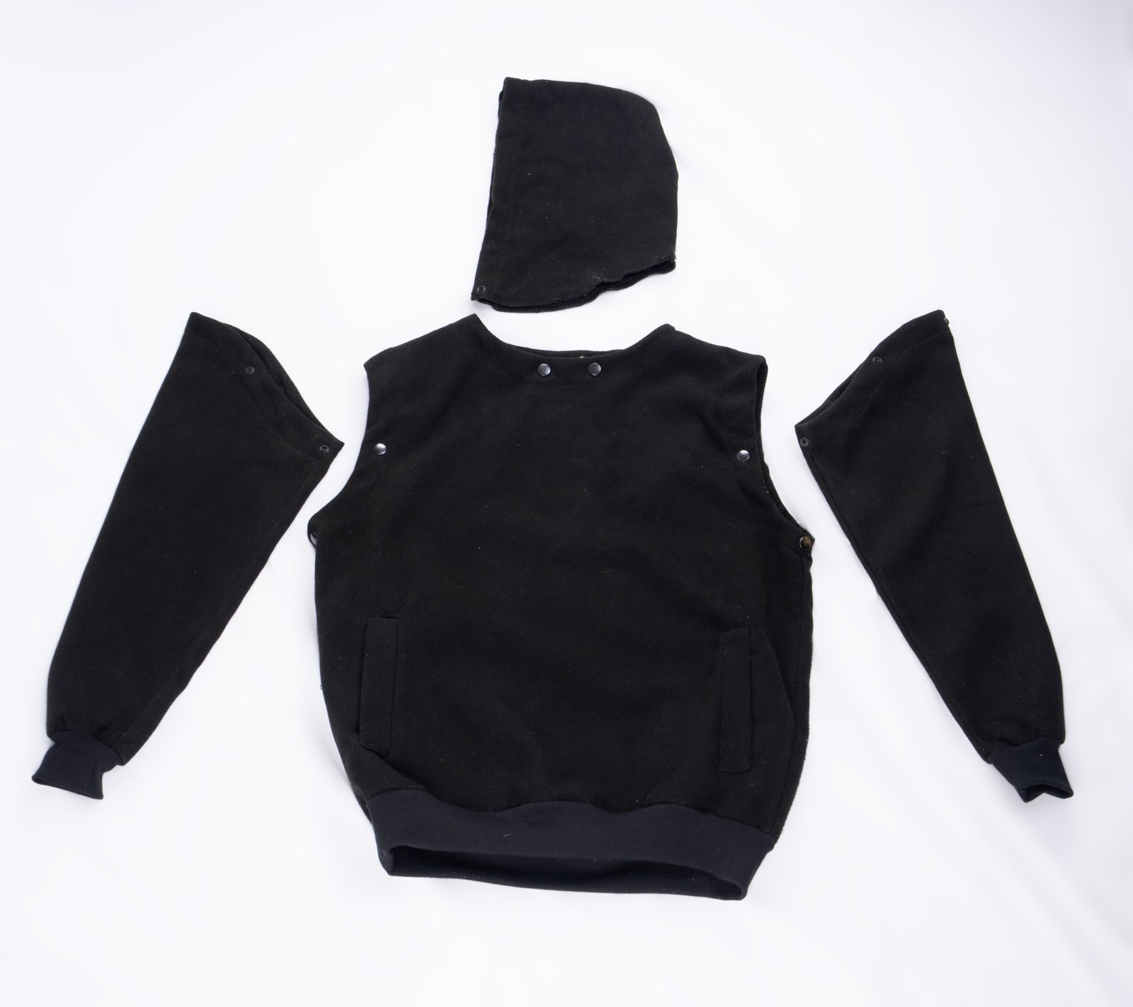 Modular hoodie shown apart