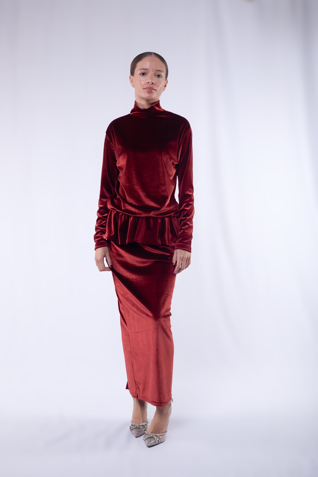 Sienna Velvet Peplum Set
